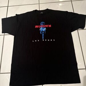 Vintage Motown Café Shirt Mens 2XL Black Single Stitch Embroidered Graphic Tee